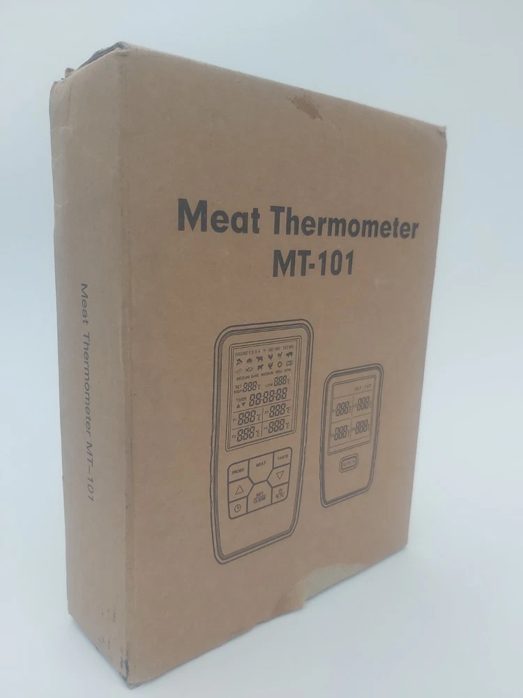 Meat Thermometer MT-101 with 4 probes. Digital. With wireless receiver. Black