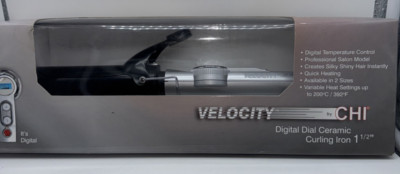 *Chi  1.5'' Professional Chi Velocity Series Curling Iron/Matte black& Silver