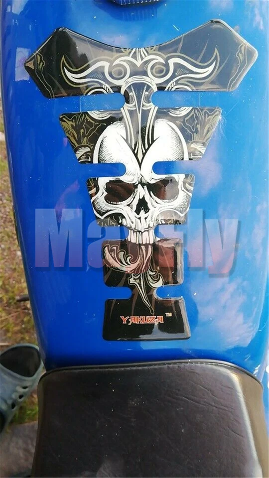 Almohadilla protectora de calavera universal para tanque de combustible y gas para motocicleta Foto 4 de 4