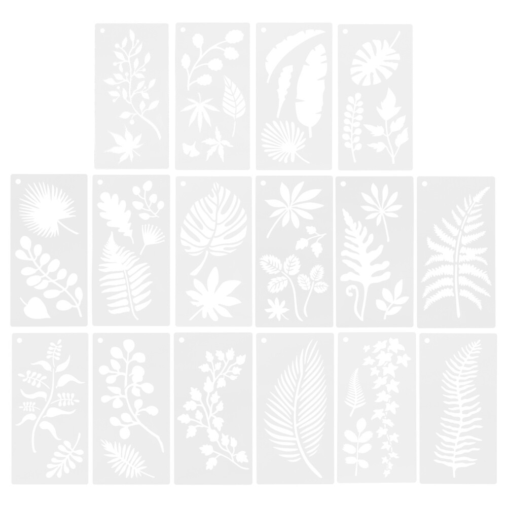 16 Pcs The Pet Painting Template Child Letter Stencil Floral Leaf for