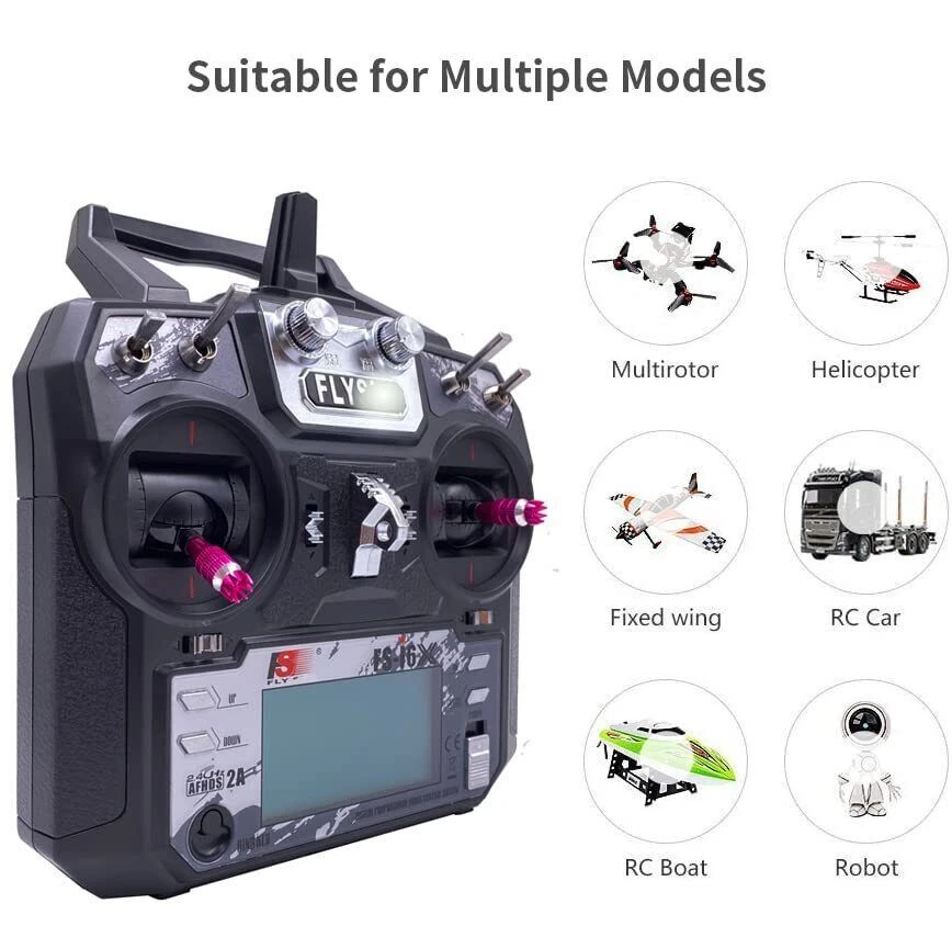 Flysky FS-i6X 2.4G 10CH RC Transmitter with FS-iA10B Receiver for RC Drone Plane - Image 4 of 4