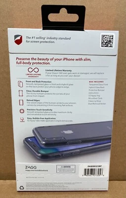 ZAGG InvisibleShield Glass Screen Protector for iPhone X Front/Back + Bumper - Image 1 of 4