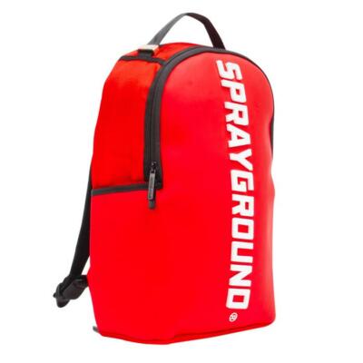 Brand New SPRAYGROUND Rubber Logo Red White Deluxe Bag