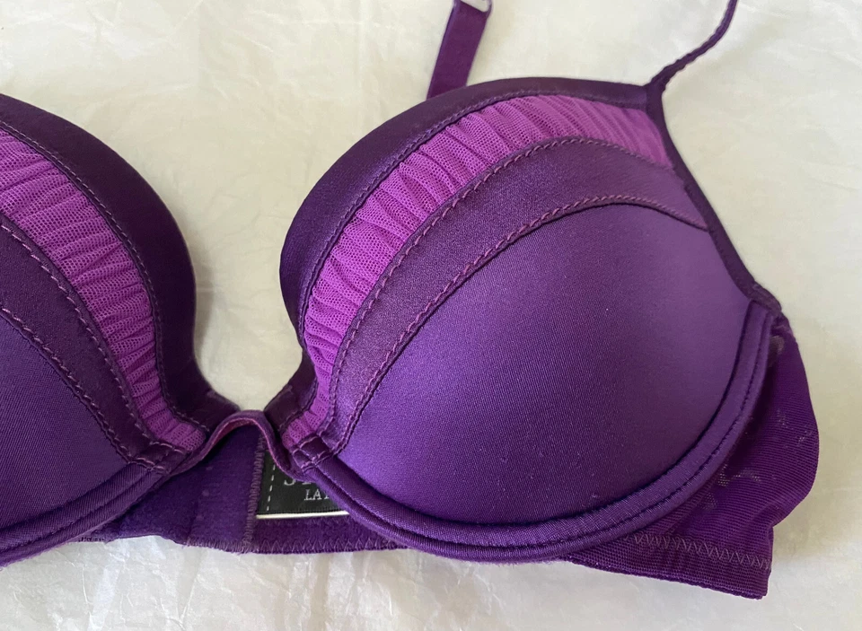 Sujetador push up Studio La Perla 32C púrpura bordado con aros Foto 4 de 4