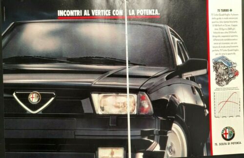 1990 Alfa Romeo 75 Turbo Quadrifoglio Car Photo Italian Vintage Print Ad