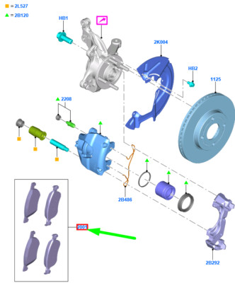 NEW FORD FIESTA MK7 FRONT WHEEL BRAKE PAD SET 2458760 MEH1BC-2K021  