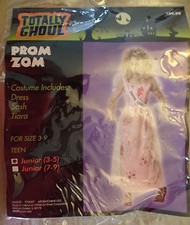 juniors NEW NIP PROM ZOM ZOMBIE HALLOWEEN COSTUME COMPLETE size 7-9 pink DRESS