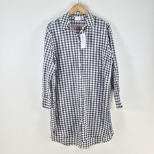 NEW Vila womens oversize shirt dress size EU 36 aus 8 navy white check 089253