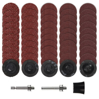 50PCS 1 Inch Quick Change Sanding Disc 40/60/120/180/240 Grit Roll Lock Quick Ch