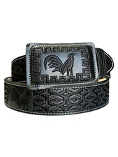 Cinto Vaquero Piteado gallo charro western style embroidered Belt Belt rooster 