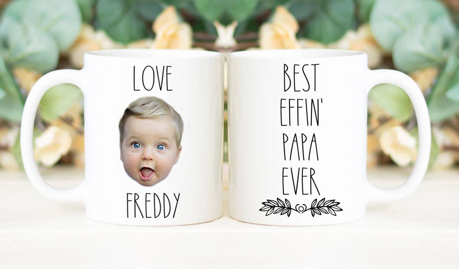 Best Effin' Papa Ever Mug Father's Day Gift Personalized With Photo Of Kids