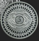 1 oz silver Third Eye Chakra .999 pure BU om hindu Sanskrit Ajna Buddhist yoga