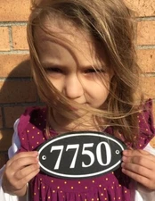 Small Mail  Box Oval Address Plaque 3x6" 1/4" King ColorCore Any Color