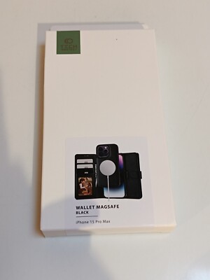 Tech-Protect Wallet Magsafe Hülle für Iphone 15 Pro Max (Schwarz)