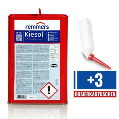 Set REMMERS KIESOL 10 KG Verkieselung Abdichtung + 3 Dosierkartuschen