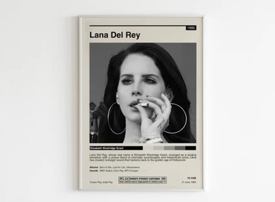 Poster Lana Del Rey Noir Et Blanc - Décoration Murale 30x45cm Style Cadre, Affiche Artistique | Pour Chambre, Salon, Bureau - 3