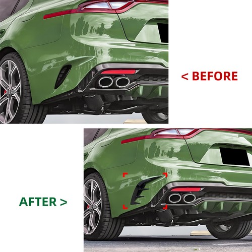 Rear Bumper Side Vent Canard Cover Gloss Black For KIA Stinger GT 2017-2023 2pcs - Picture 8 of 9