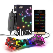 Twinkly Dots Black Wire Lights String, Multicolor, 60 RGB LED, 10ft