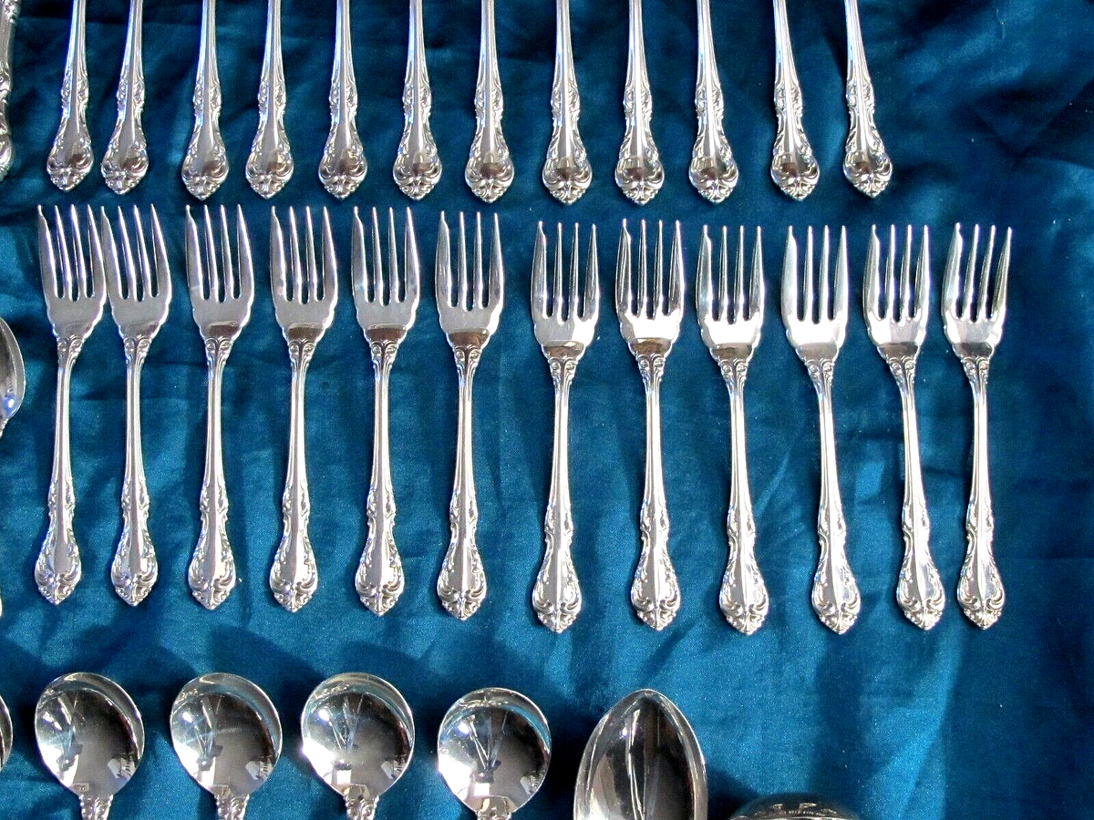 Birks LAURENTIAN Pattern Sterling Silver flatware for 12 - 65