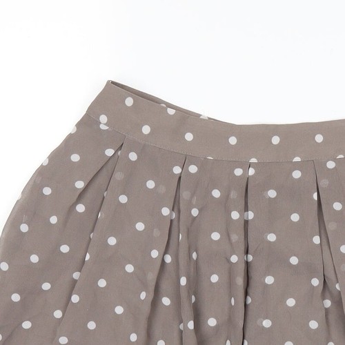 H&M Womens Brown Polka Dot Cotton Blend A-Line Skirt Size 8 - Picture 5 of 12