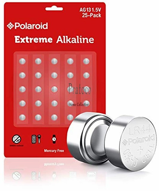 Polaroid Extreme Gpa76 Lr44 Ag13 1.5v Button Cell Alkaline Batteries