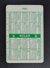 ROLEX CALENDAR CARD FOR TOOL KIT / WALLET 1980 1981 DAYTONA PRESIDENT SUBMARINER
