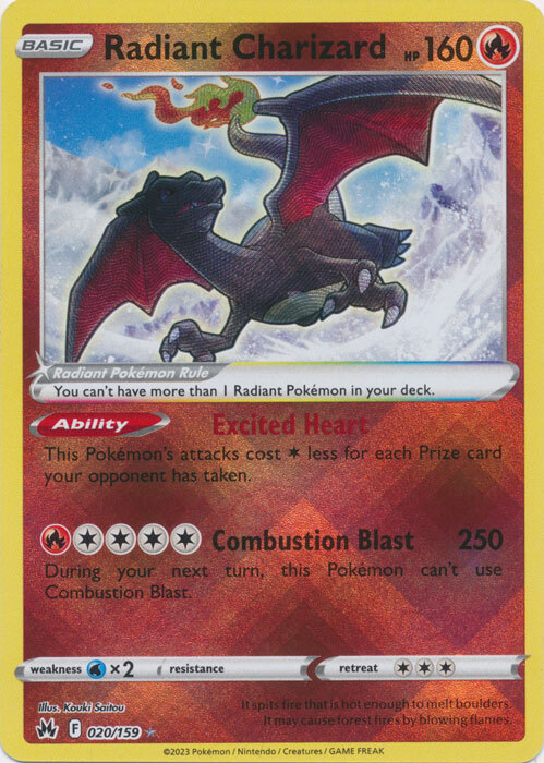 Radiant Charizard - 020/159 Crown Zenith Ultra Rare Pokemon