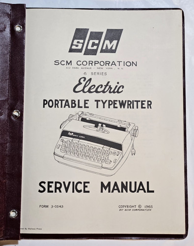 SCM Electric Portable Typewriter 6 Series 1965 Service Manual Corp. 3-0543 - Bild 2 von 8