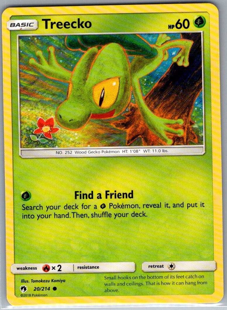 Treecko 20/214 Non Holo SM - Lost Thunder - Pokemon Card - NM