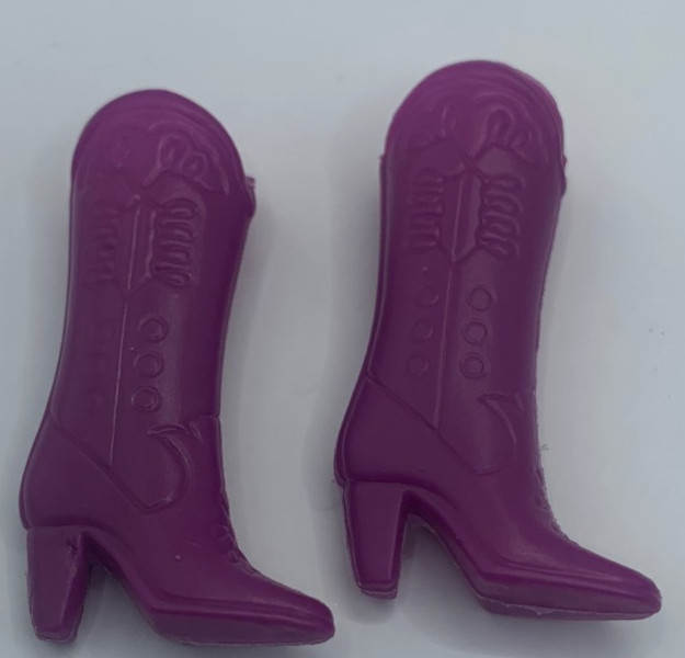 Pair Vintage 80s Mattel Purple Cowboy Boots Cowgirl Barbie Shoes Hollow Clone ?