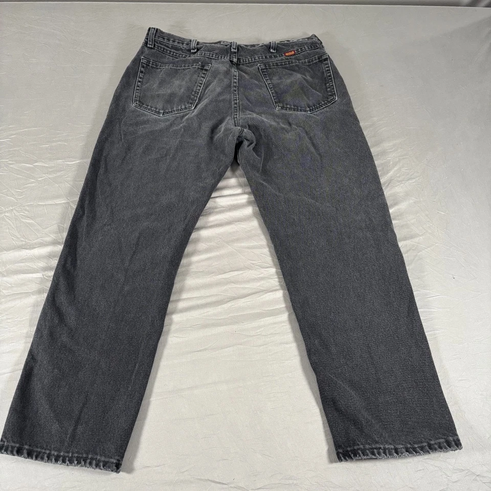 Pantalones de mezclilla Rustler para hombre 36x30 gris lavado oscuro tiro alto pierna recta 87619JB Foto 3 de 4