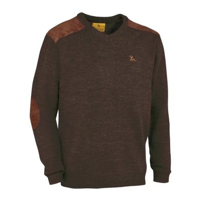Verney Carron Fox V-Neck Jumper Brown Men's Sweater