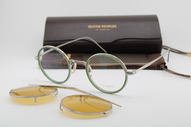 NEW OLIVER PEOPLES OV1292T 5254 GPONTI2 GREEN CLIP-ON AUTHENTIC SUNGLASSES 46-23