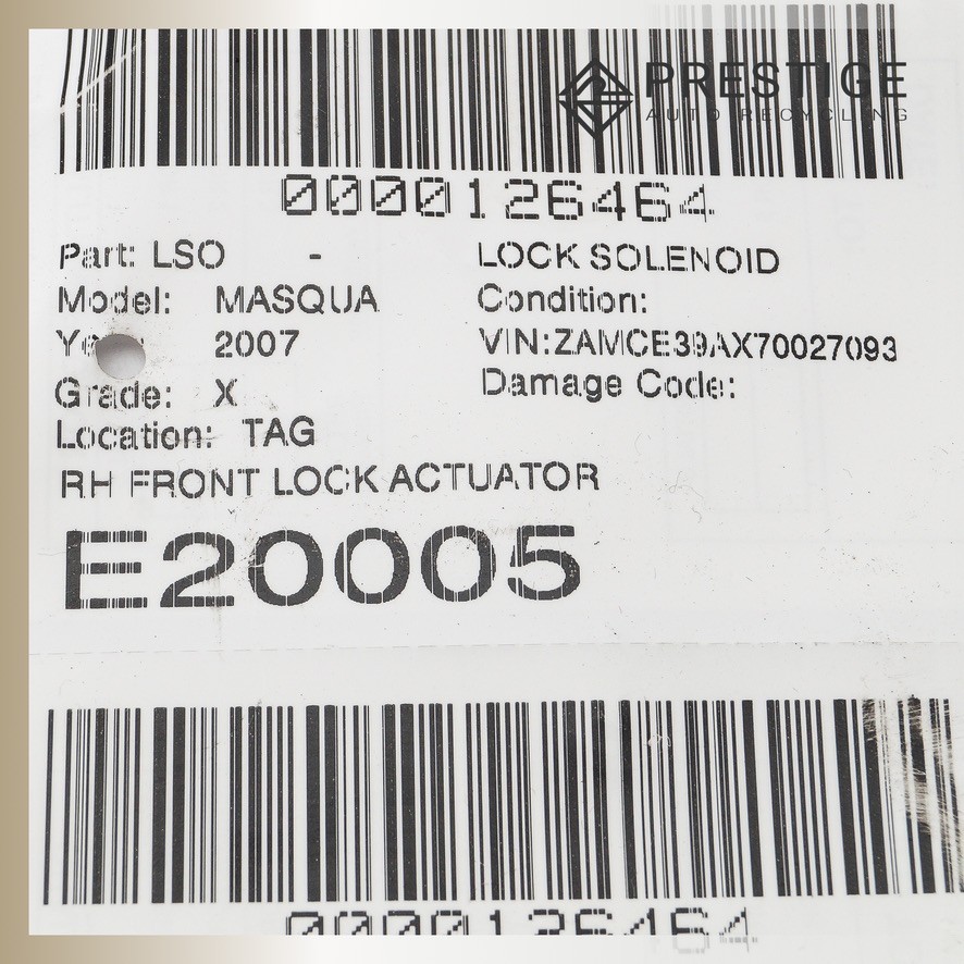 03-12 MASERATI QUATTROPORTE M139 Door Lock Latch Actuator Front Right 67575900