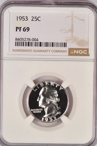 1953 Washington Quarter Proof NGC PF 69 PR69 Gem Silver Coin 25C