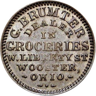 1863 Wooster Ohio Civil War Token G Brumter R6
