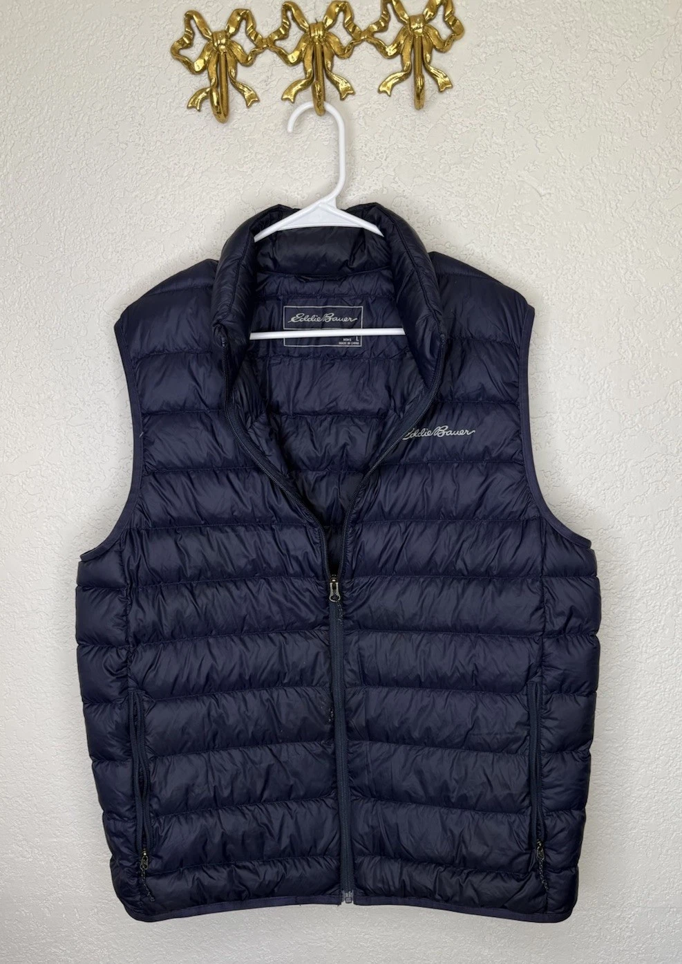 Eddie Bauer CirrusLite Down Puffer Vest Men's Large EB650 Down Fill Navy Blue 1B