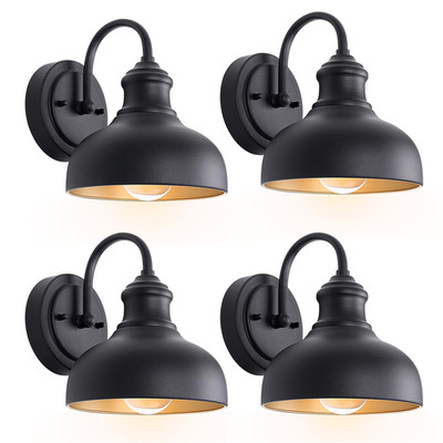 Goalplus 7 Inch Outdoor Gooseneck Barn Lighting Black Exterior Porch Door Light