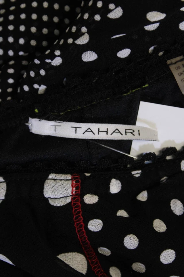 Elie Tahari Womens Elastic Waistband Lace Polka Dot Skirt Black Size 08 - Image 4 of 4