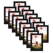 4x6 Picture Frame Set of 15, Black Picture Frames Display 4 by 6 Photo for Wa...