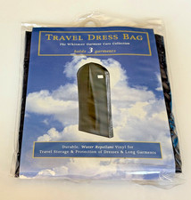 Vintage WHITMOR Travel Dress Bag Vinyl BLACK - 22    x 3    x 48  ' - NOS