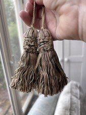 Key Tassels Large x 2 New Old Stock Gold/Black/Dusty Pink 10cm L 17cm L Inc cord