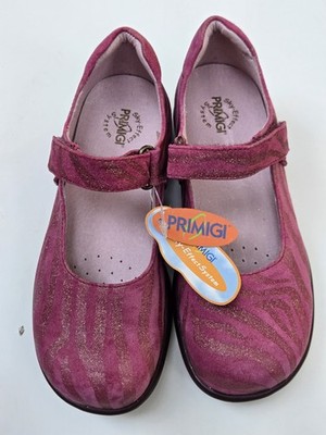 Primigi 24 Pink Glitter Suede Mary Jane Size 32 NWT