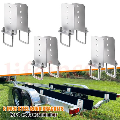 #ad 8 PACK 8 inch Galvanized L Type Boat Trailer Bunk Brackets for 3 x 3 Crossmember $69.99
