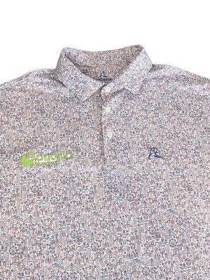 Rhoback The Big D Men's Short Sleeve Performance Polo Dallas Texas Large *Logo