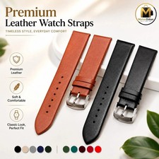 Genuine Leather Ladies Watch Strap 12–22mm Women’s Soft & Thin Replacement Band