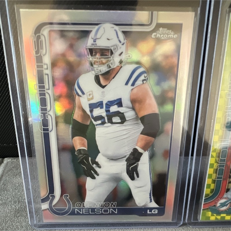 Topps NFL 2024 Chrome Card Lot 2 Quenton Nelson #144 + Jonah Savaiinaea RC #380