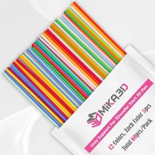 12 Bright Colors 2.5mm PCL Filament Refill, Low Print Temperature Filament, E...