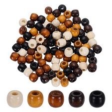 150 Pcs Natural Wooden Beads for Crafts, 5 Colors 11 x 12mm, 5.7mm Hole 