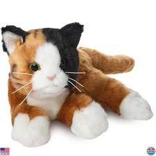 Bearington Collection Callie Cat 15" Calico Plush Toy - Realistic Stuffed Animal